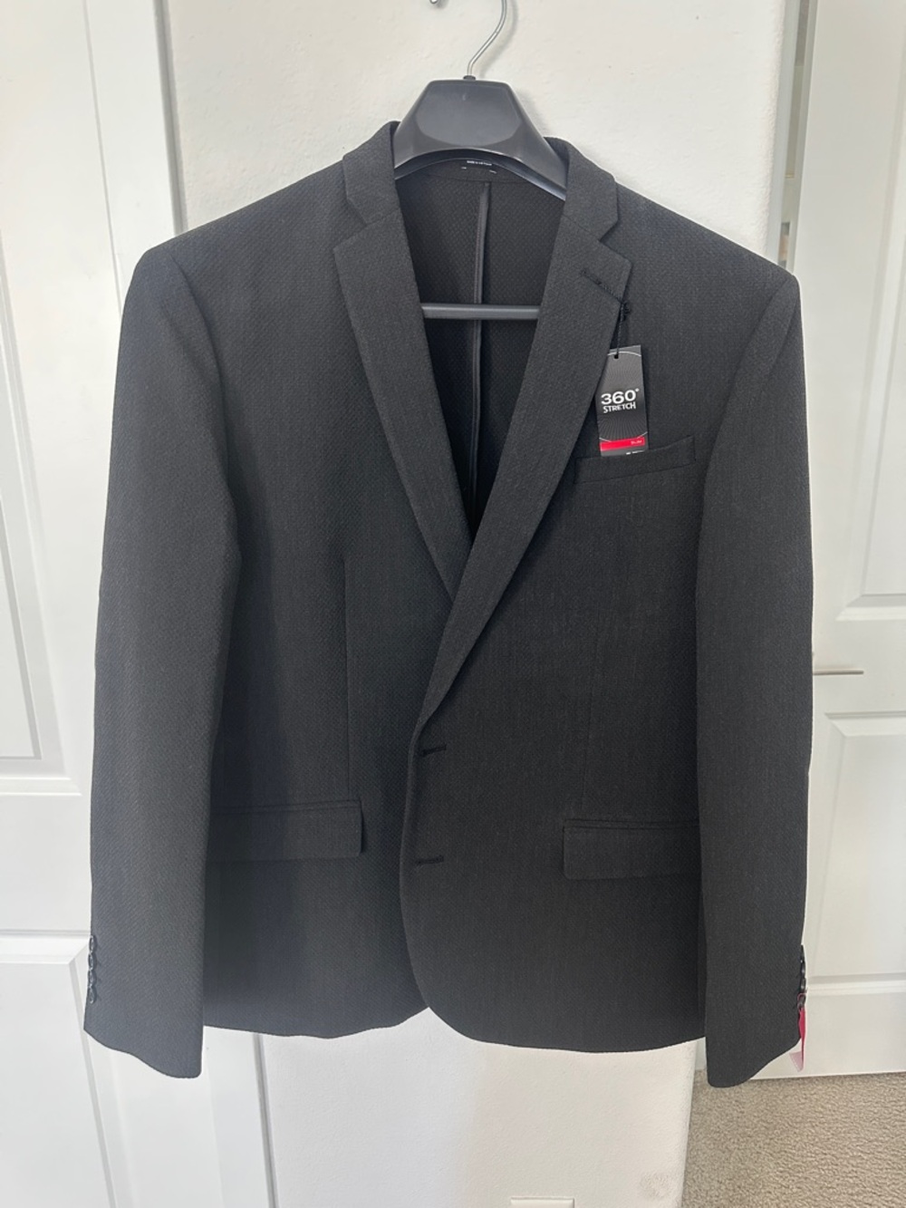 jf j.ferrar Black Textured Stretch Sport Coat